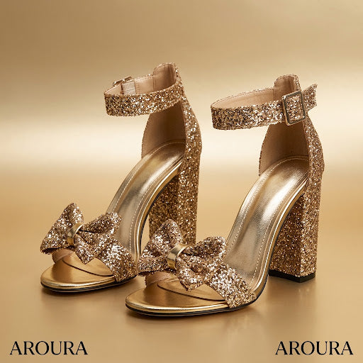 The Soirée Glitter Block Heel