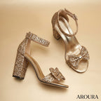 The Soirée Glitter Block Heel