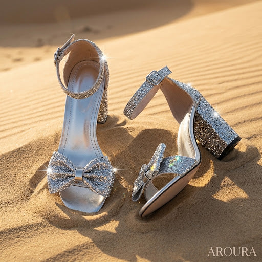 The Soirée Glitter Block Heel
