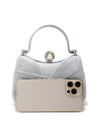Women's Pleated Evening Bag Versatile Chain Clutch Crossbody Handbag