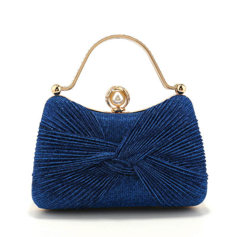 Women's Pleated Evening Bag Versatile Chain Clutch Crossbody Handbag