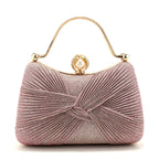 Women's Pleated Evening Bag Versatile Chain Clutch Crossbody Handbag