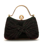 Women's Pleated Evening Bag Versatile Chain Clutch Crossbody Handbag