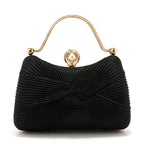 Women's Pleated Evening Bag Versatile Chain Clutch Crossbody Handbag