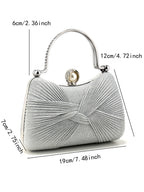 Women's Pleated Evening Bag Versatile Chain Clutch Crossbody Handbag