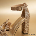 The Soirée Glitter Block Heel