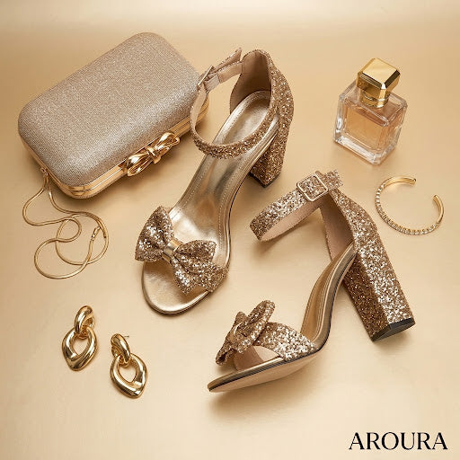 The Soirée Glitter Block Heel