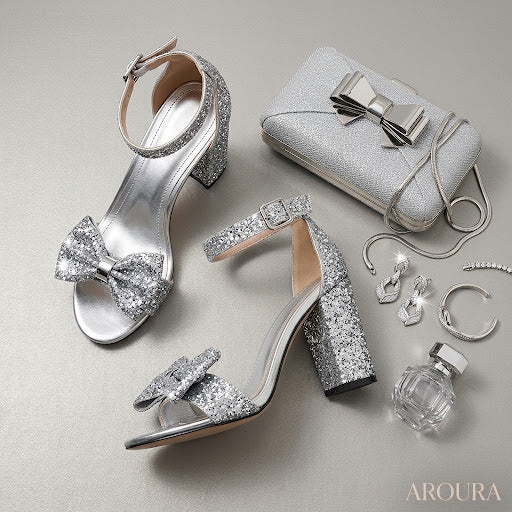 The Soirée Glitter Block Heel