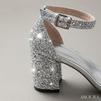 The Soirée Glitter Block Heel
