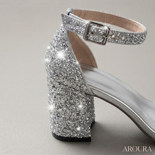 The Soirée Glitter Block Heel
